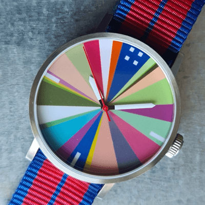 Concentric- a139 Miyota Automatic unique designers watch - colorful, color beams